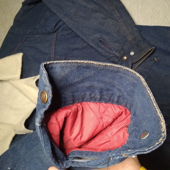 Vintage RARE* 1980s Dickies Sherpa Denim Jacket Trucker Sz XL - Picture 5 of 10
